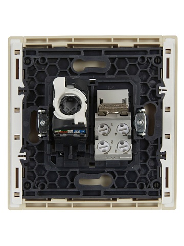 IEK FORTE&PIANO Ваниль Розетка двойная RJ11+RJ45 кат.5E FP435