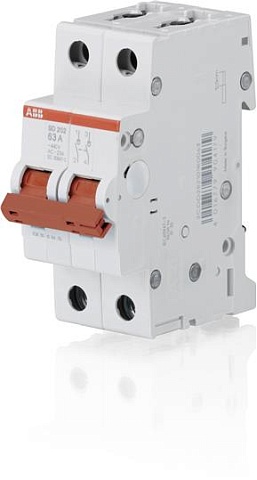 ABB SD202 Рубильник 2P 40A рычаг крас.