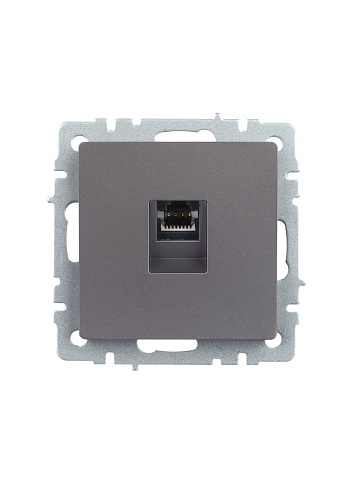 IEK BRITE Розетка компьютерная RJ45 кат.5E РК10-БрС сталь