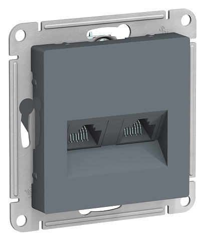 SE AtlasDesign Грифель Розетка двойная компьютерная RJ45+RJ45, кат.5E, механизм