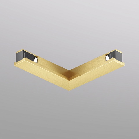 Denkirs TR5723-SB Электрический коннектор 90° потолок-потолок, для трека SHINE BASE, сатинированная латунь, алюминий