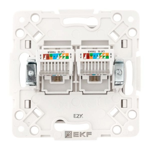 EKF PROxima Стокгольм Механизм розетки RJ-45 2-местной белый.