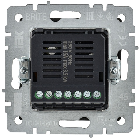IEK BRITE BASE Темн.бронза Термостат электронный с инд. ТС10-1-БрТБ (терморегулятор)