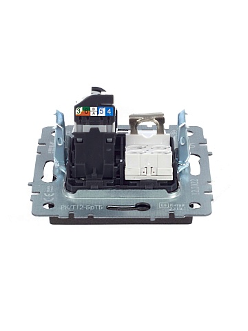 IEK BRITE Розетка двойная RJ11+RJ45 кат.5E РК/Т12-БрТБ темная бронза