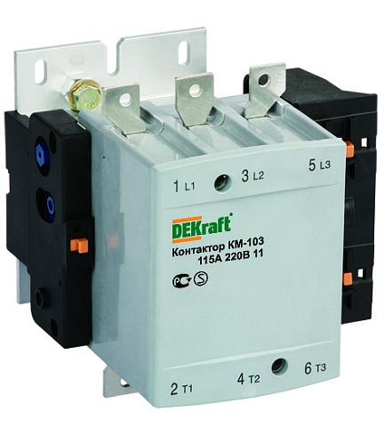 Dekraft Контактор 115А 220В АС3 1НО+1НЗ КМ-103