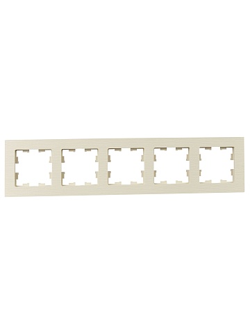 IEK BRITE DECOR Бежевый рифленый Рамка 5-м РУ-5-Бр