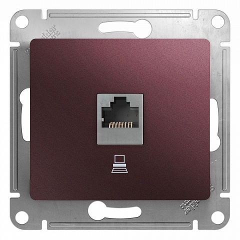 SE Glossa Баклажановый Розетка компьютерная RJ45 кат.5E
