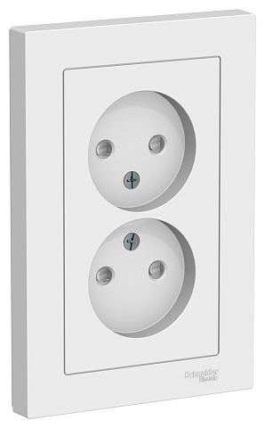 Systeme Electric AtlasDesign Лотос Розетка двойная б/з со шторками,16А, в сборе