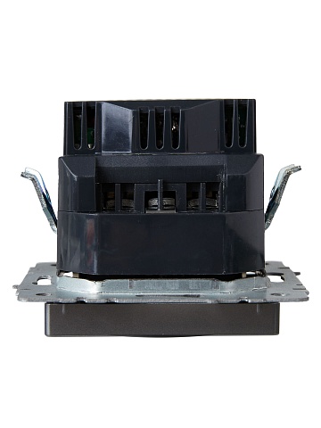 IEK BRITE Роз. с з/к/ш 16А с USB A+C 18Вт РЮш11-1-БрС сталь