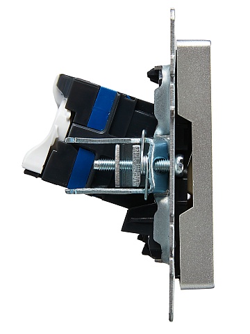 IEK BRITE BASE Алюминий Розетка комп. 2-ая RJ45 кат.6 РК11-2-БрА