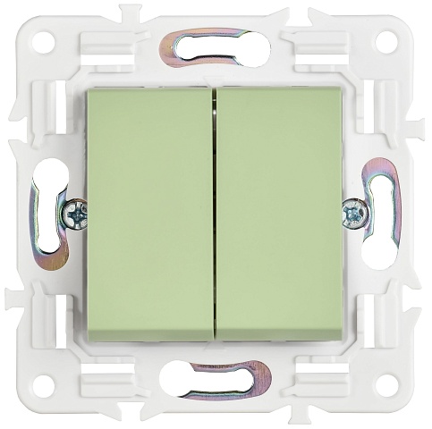 IEK SKANDY Мятный Выключатель 2-клавишный 10А SK-V04G