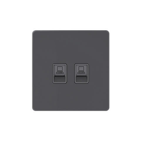 Systeme Electric Systeme Infinity Вулканический пепел Розетка информационная RJ-45 кат.5e 2-я