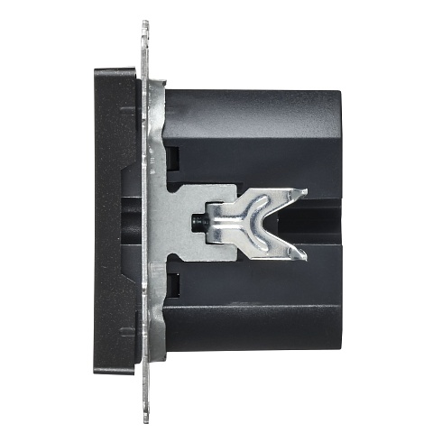 IEK BRITE Роз. USB A+C 45Вт высокоск. зар. РЮ11-2-БрЧ черн.