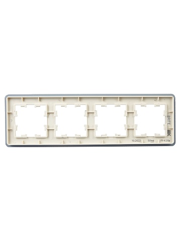 IEK BRITE DECOR Песчаный матовый стекло скругл.угол Рамка 4-м РУ-4-2-Бр RE