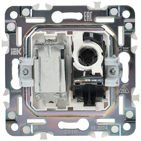 IEK SKANDY Черный Розетка двойная TV+RJ45 кат.5E SK-A14Bl