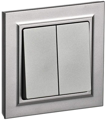 IEK BRITE Сталь Выключ. 2-кл. 10А в сборе ВСР10-2-0-БрС