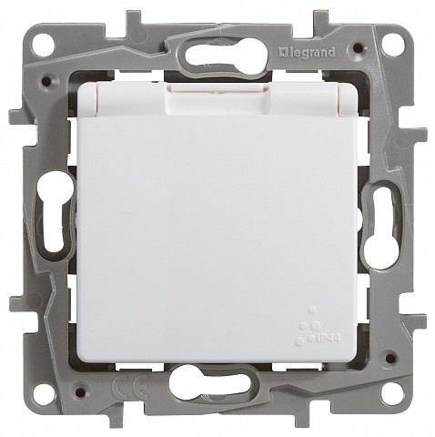 Legrand Etika Белый Розетка с/з, автоматические клеммы, IP44