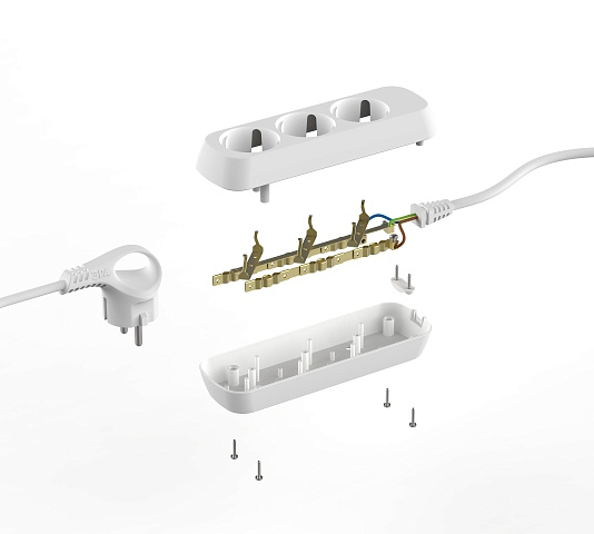 ЭРА Удлинитель электрический UDL-16-3100-E Greenline 3 розетки с заземлением 10м ПВС 3x1мм2