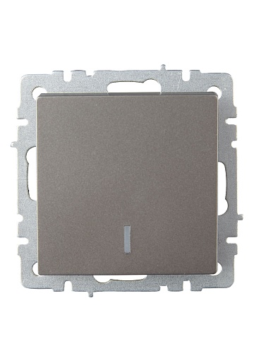 IEK BRITE BASE Сталь Выключ. 1-кл. прох. с инд. 10А ВС10-1-7-БрС