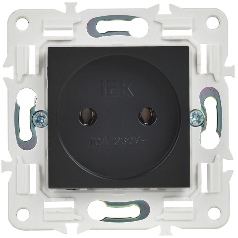 IEK SKANDY Черный Розетка б/з 10А SK-R02Bl