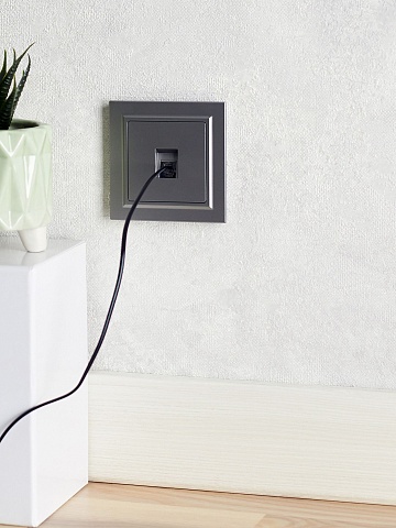 IEK BRITE Розетка компьютерная RJ45 кат.5E РК10-БрС сталь
