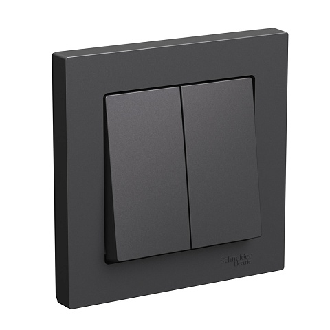 Systeme Electric AtlasDesign Базальт Выключатель 2-клавишный, сх.5, 10АХ, в сборе