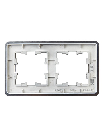IEK BRITE DECOR Титан металл. скругл.угол Рамка 2-м РУ-2-1-Бр RE