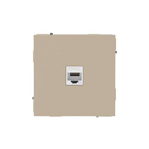 DKC KANT Компьютерная розетка RJ-45 без шторки, кат.6А одинарная,ванильный марципан