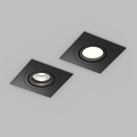 Denkirs DK2111-BK Встраиваемый влагозащищённый светильник HYDRO, IP44, до 15 Вт LED, GU10, алюминий, чёрный
