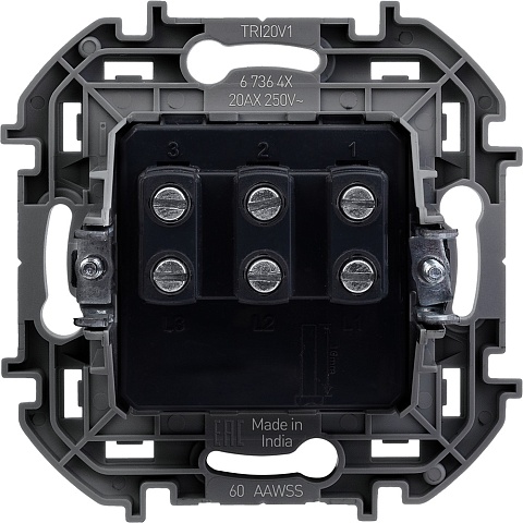 Legrand INSPIRIA Антрацит Выключатель трехклавишный 10 AX - 250 В