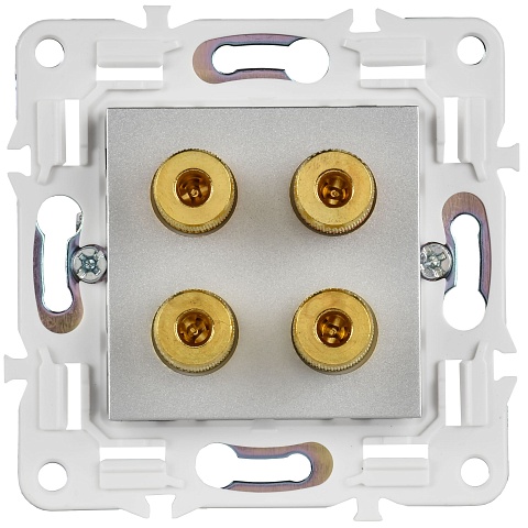 IEK SKANDY Серебряный Аудиорозетка 4-ая SK-A01S