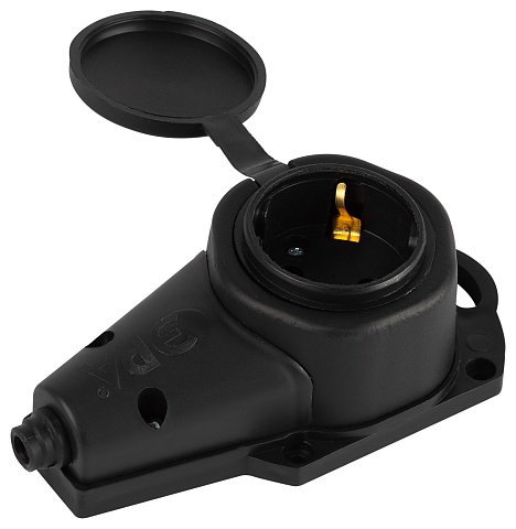 ЭРА Колодка KX-1e-B-IP44 каучуковая с заземлением 1 розетка 16A IP44 черная