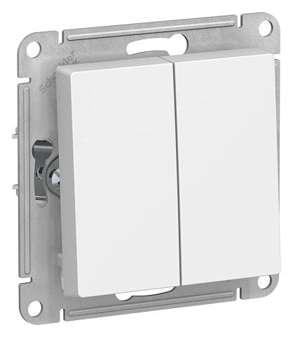 Systeme Electric AtlasDesign Лотос Выключатель 2-клавишный, сх.5, 10АХ, механизм