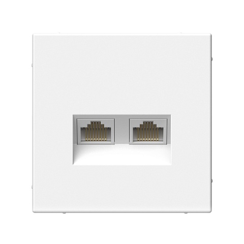 Systeme Electric ArtGallery Белый Розетка двойная компьютерная RJ45+RJ45, кат.6А, механизм
