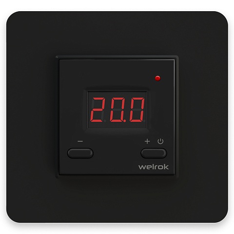 Welrok st bk Терморегулятор цифровой с индикацией температуры 16 А, 3000 ВА, 5…40  °С