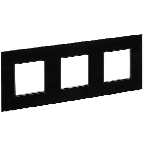 IEK SKANDY Стекло Черный Рамка 3-ая SK-F23Bl
