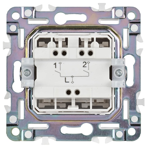IEK SKANDY Серый Выключатель 2-клавишный 10А SK-V04Gr