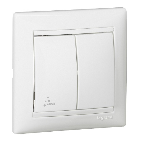 Legrand Valena Бел Переключатель 2-клавишный IP44