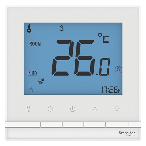 SE AtlasDesign Бел Термостат электрон.теплого пола с датч.,от+5до+35°C,16A,в сб.