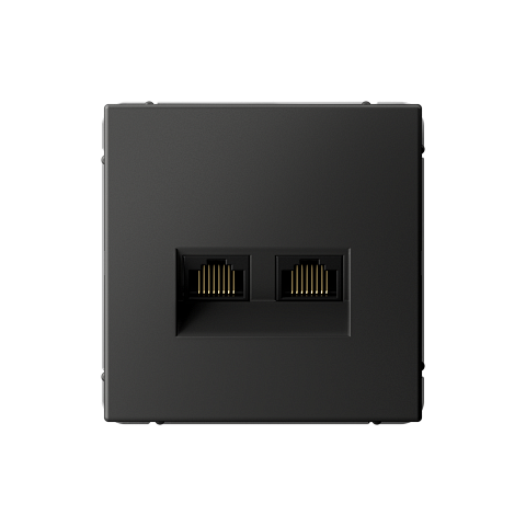 Systeme Electric ArtGallery Базальт Розетка двойная компьютерная RJ45+RJ45, кат. 5е, механизм
