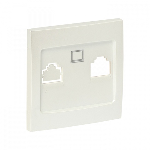 EKF PROxima Валенсия лицевая панель розетки RJ-45 1-местная жемчуг