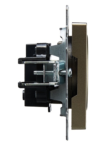 IEK BRITE Розетка 1-местная без заземления без защитных шторок 10А РС10-1-0-БрШ шампань