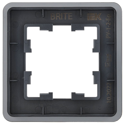 IEK BRITE DECOR Графит матовый стекло скругл.угол Рамка 1-м РУ-1-2-Бр RE