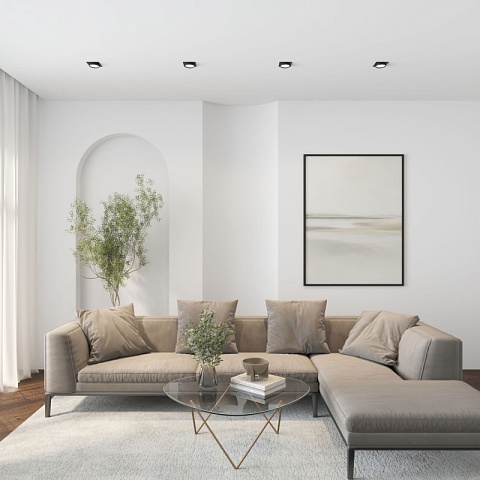 Denkirs DK2091-BK Встраиваемый светильник FLAT, IP 20, до 15 Вт, GX53, LED, черный, алюминий