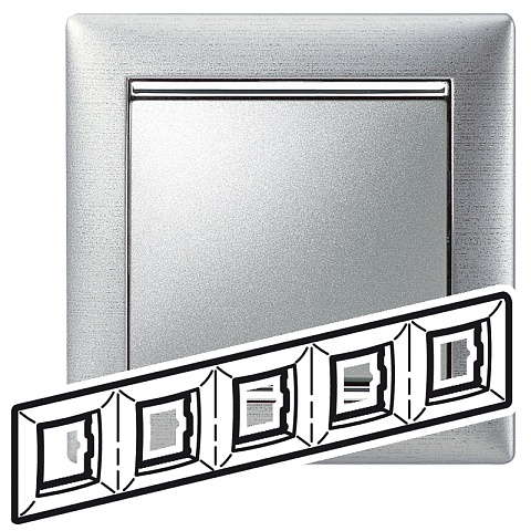Legrand Valena Алюминий матовый Рамка 5-ая гориз