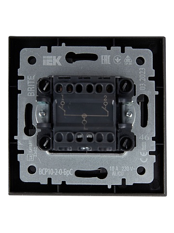 IEK BRITE Сталь Выключ. 2-кл. 10А в сборе ВСР10-2-0-БрС