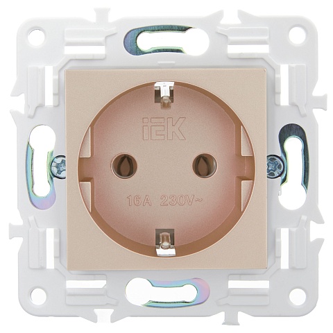 IEK SKANDY Песочный Розетка с/з без защитных шторок 16А SK-R05Sa