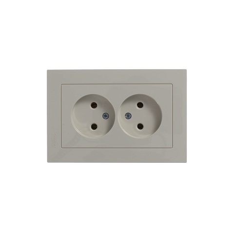 SE AtlasDesign Беж Розетка б/з двойная, 16А, в сборе