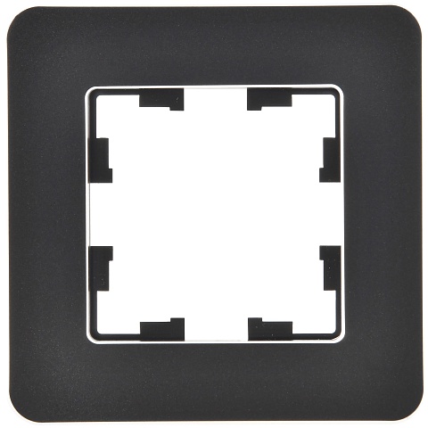 IEK BRITE DECOR Черный металл. скругл.угол Рамка 1-м РУ-1-1-Бр RE