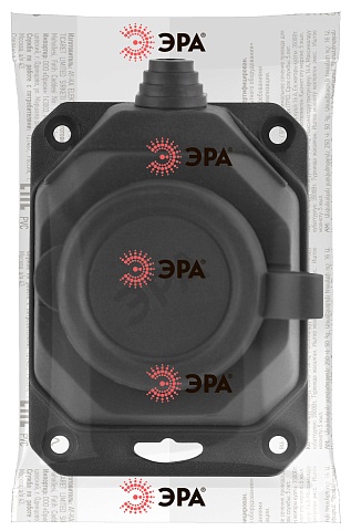 ЭРА Колодка K-1e-B-IP44 каучуковая с заземлением 1 розетка 16A IP44 черная